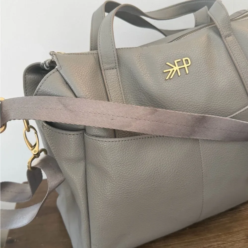 Freshly Picked light gray diaper bag
